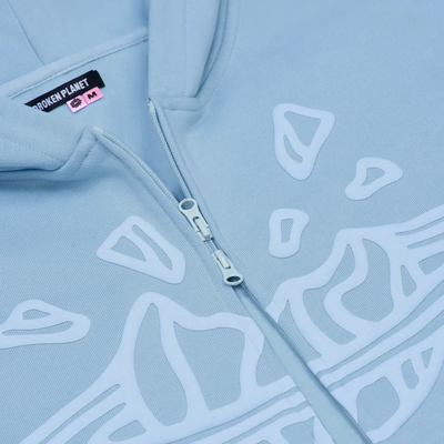 Broken Planet Sky Blue Zip-Up Hoodie