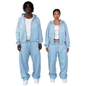 Broken Planet Sky Blue Zip-Up Hoodie