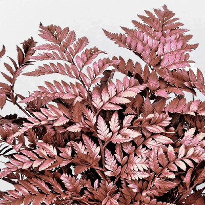 Bronzed Rose Gold Metallic Leather Leaf