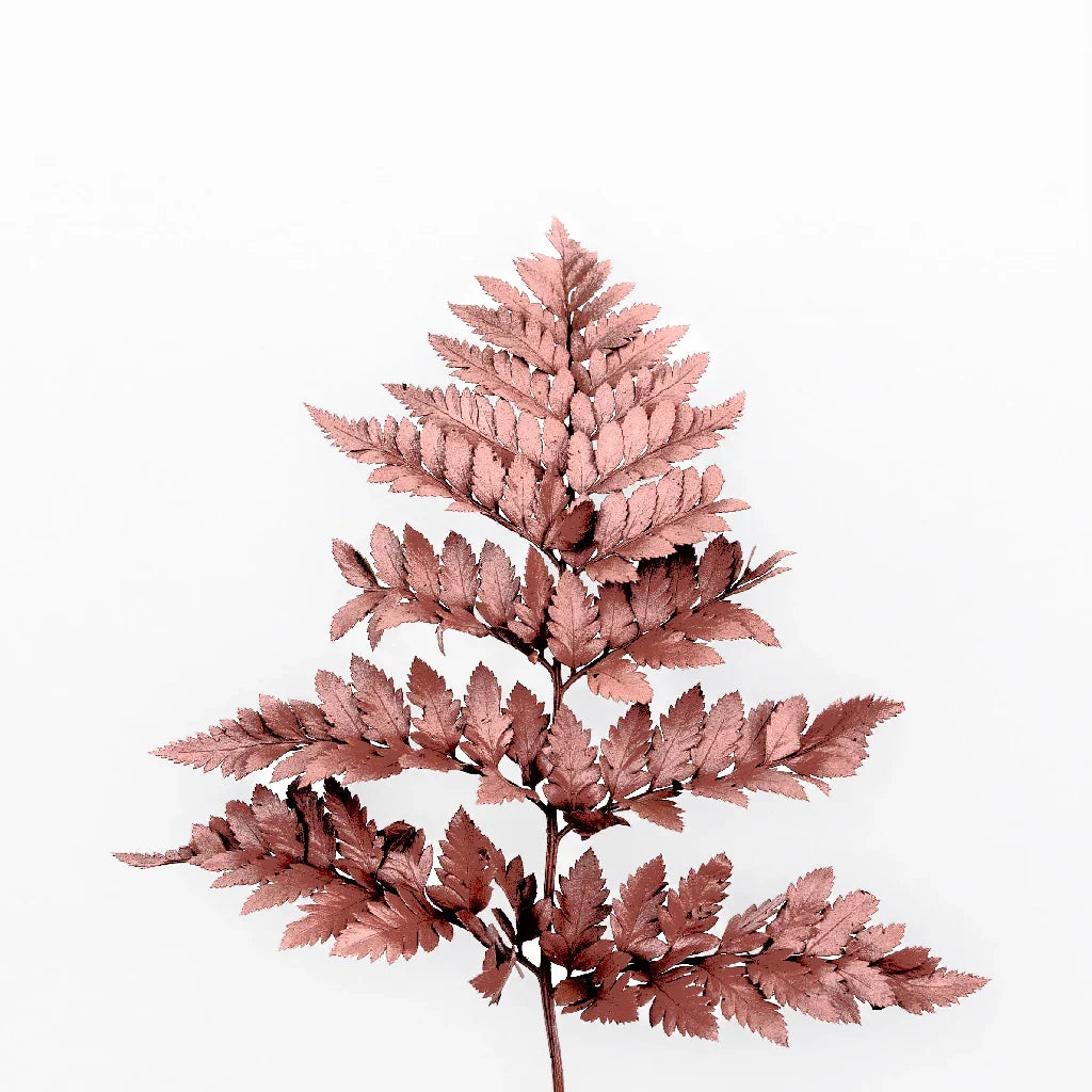 Bronzed Rose Gold Metallic Leather Leaf