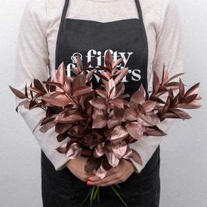 Bronzed Rose Gold Metallic Ruscus