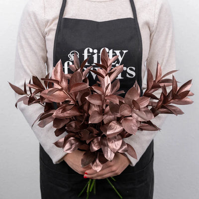 Bronzed Rose Gold Metallic Ruscus