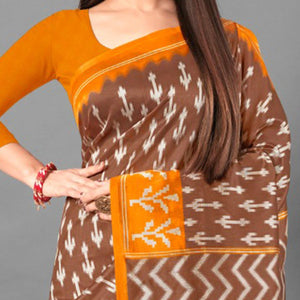 Brown Casual Wear Abstract Art Silk Saree
