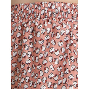 Brown Casual Wear Printed Cotton Night Suit