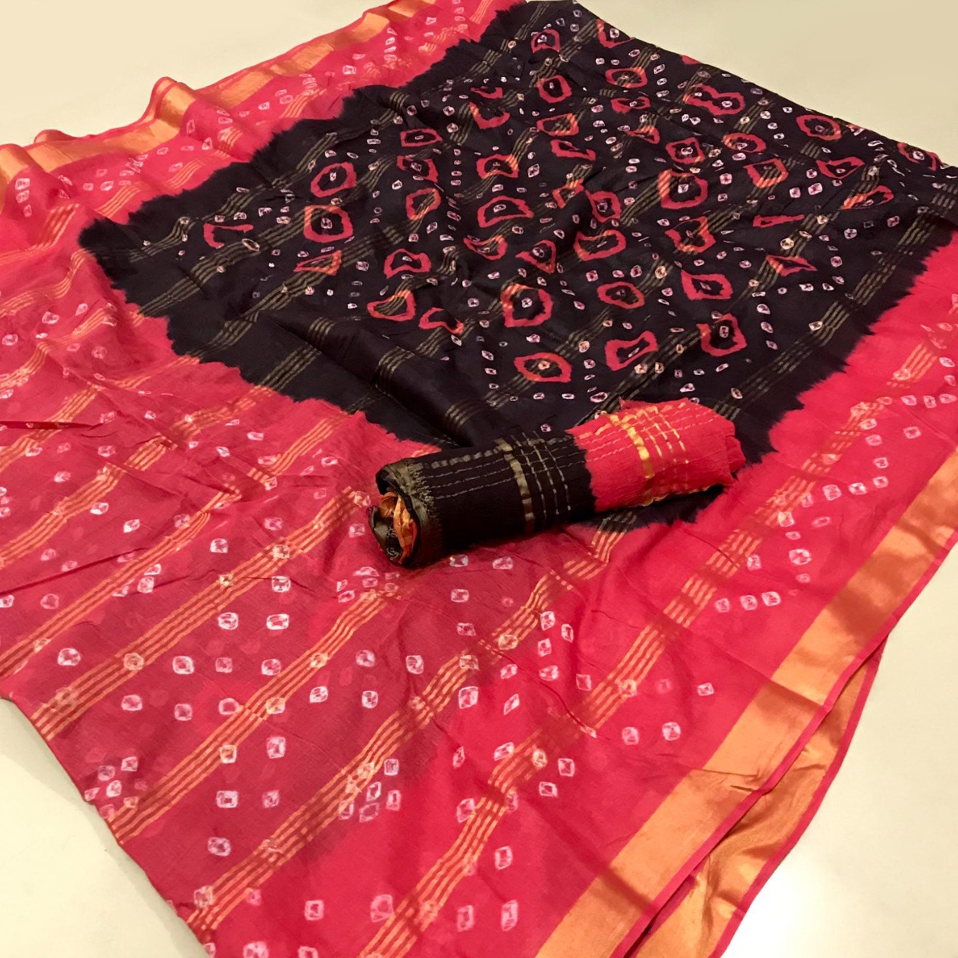Brown Casual Wear Printed Pure Cotton Saree