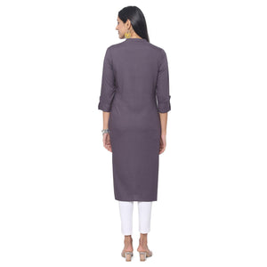 Brown Casual Wear Printed Rayon Kurti