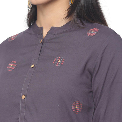 Brown Casual Wear Printed Rayon Kurti