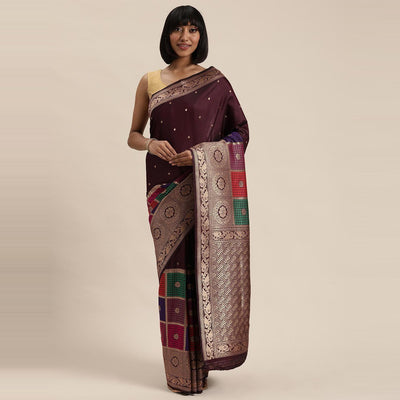 Brown Festive Wear Woven Kanjivaram Silk Saree