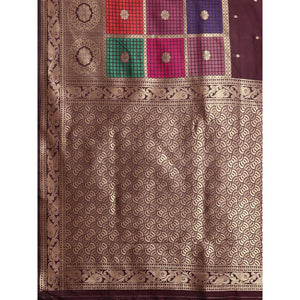 Brown Festive Wear Woven Kanjivaram Silk Saree