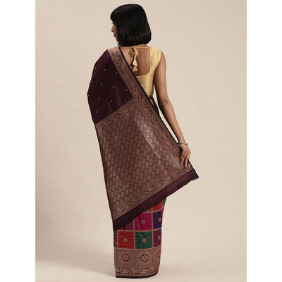 Brown Festive Wear Woven Kanjivaram Silk Saree