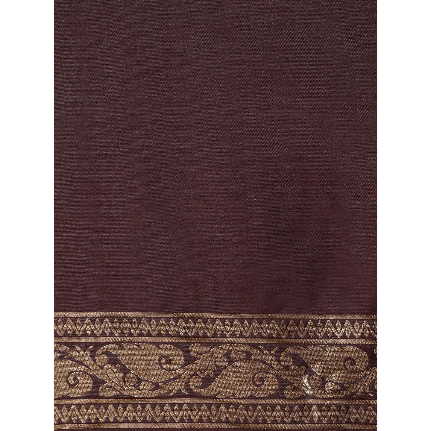 Brown Festive Wear Woven Kanjivaram Silk Saree