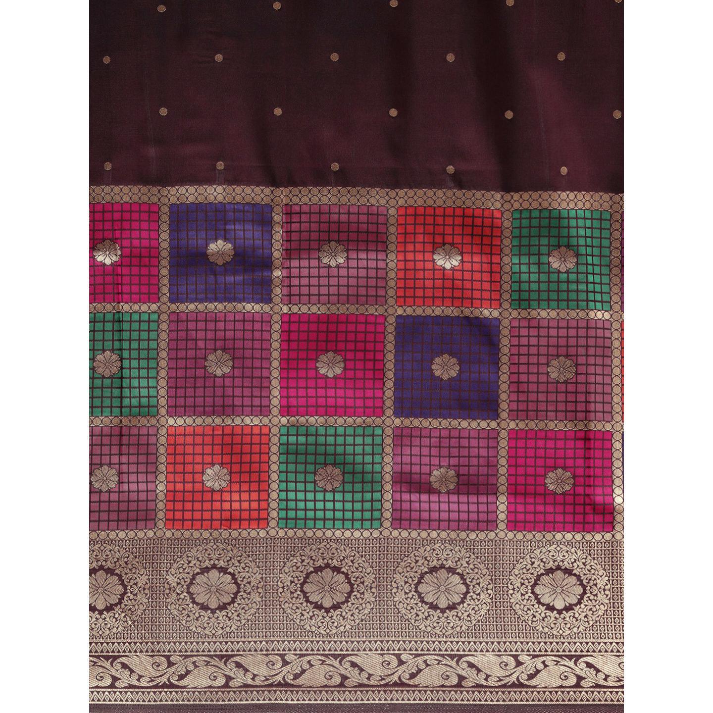 Brown Festive Wear Woven Kanjivaram Silk Saree