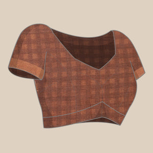 Brown Geometric Printed Cotton Silk Saree