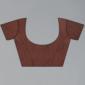 Brown Hand Printed Organza Saree