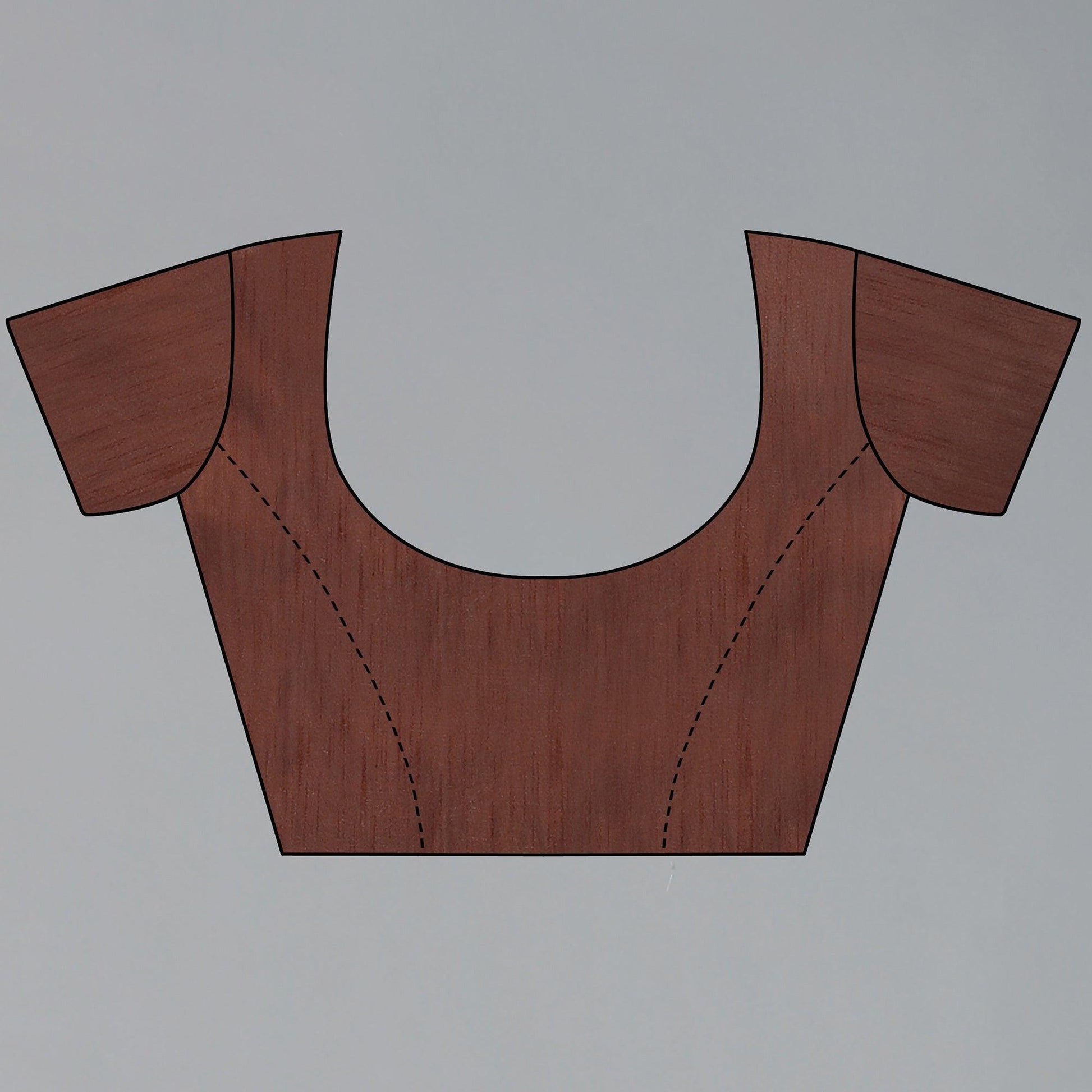 Brown Hand Printed Organza Saree