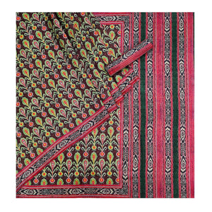 Brown Printed Pure Cotton Saree