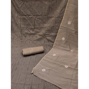 Brown Sequins Embroidered Chanderi Dress Material