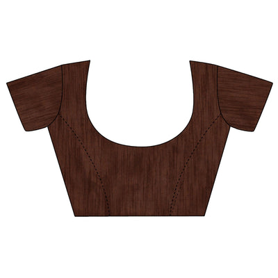 Brown Sequins Embroidered Organza Saree