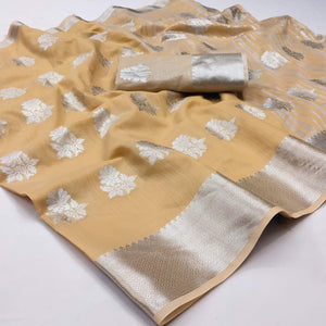 Brown Woven Banarasi Silk Saree