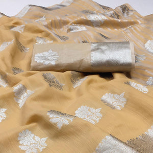 Brown Woven Banarasi Silk Saree