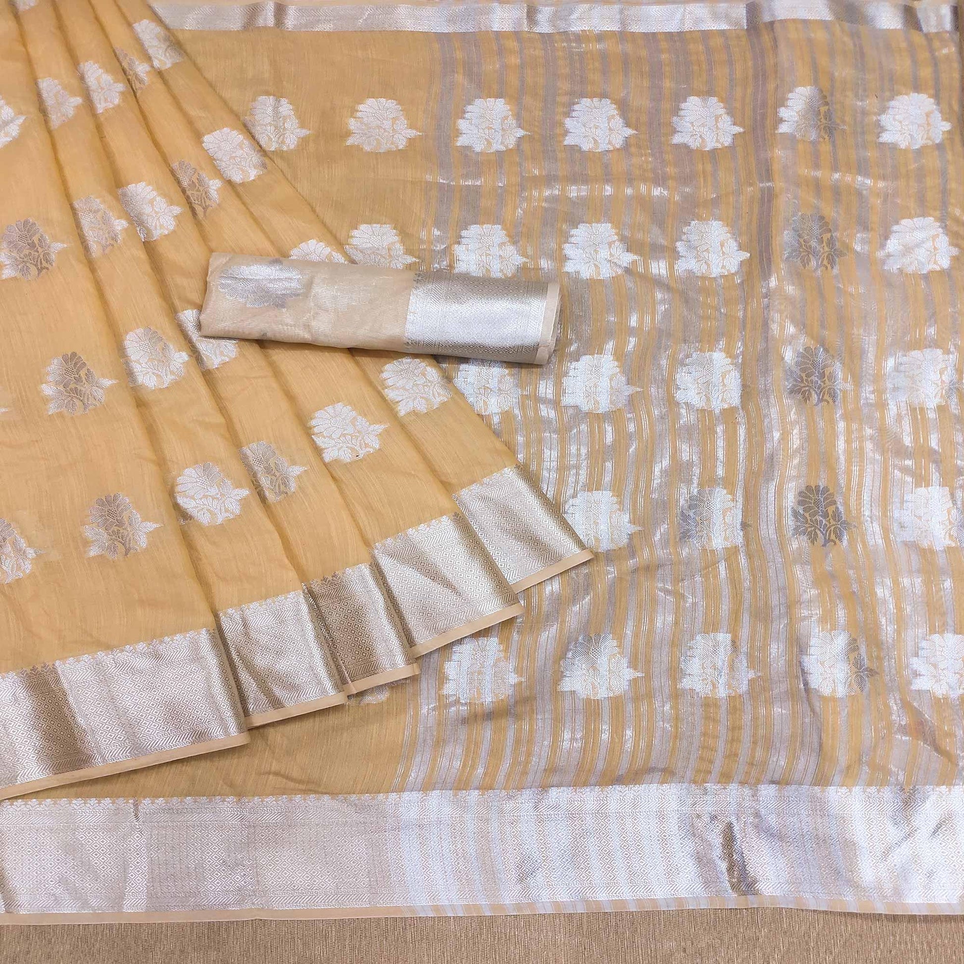 Brown Woven Banarasi Silk Saree