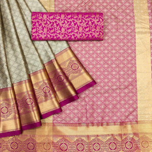 Brown Woven Cotton Silk Saree