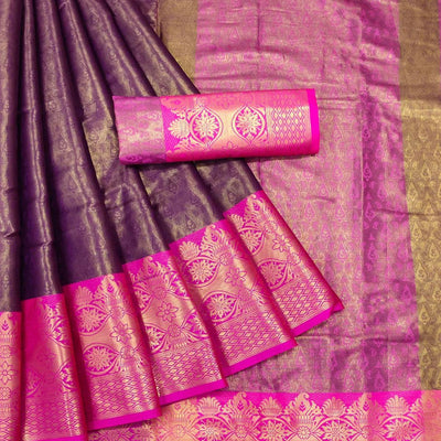 Brown Woven Cotton Silk Saree