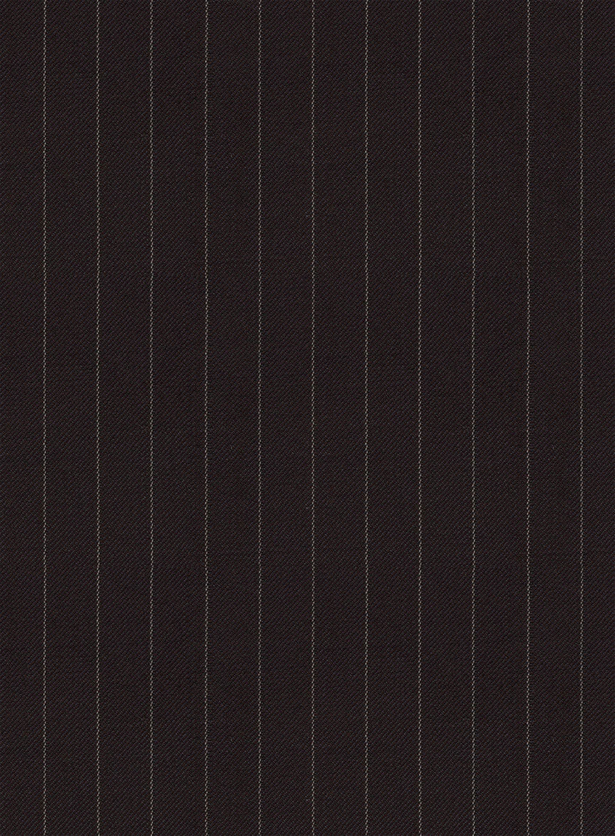 Brown Pinstripe Wool Waist Coat