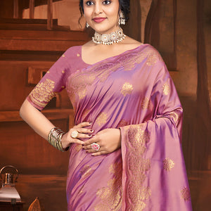 Pink Silk Saree With Blouse Piece