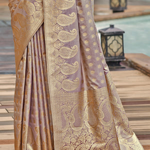 Pink Silk Saree With Blouse Piece