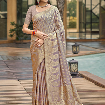 Pink Silk Saree With Blouse Piece