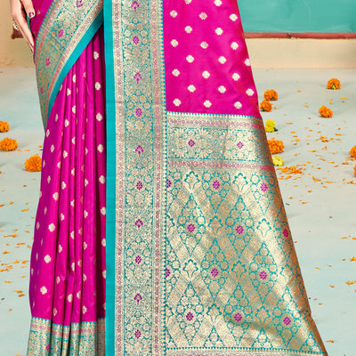 Pink Silk Saree With Blouse Piece