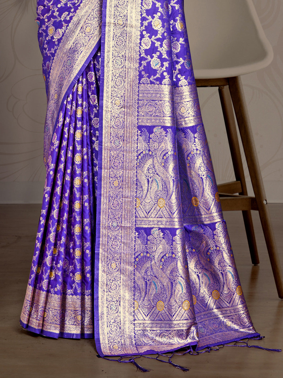 Lavender Silk Saree With Blouse Piece