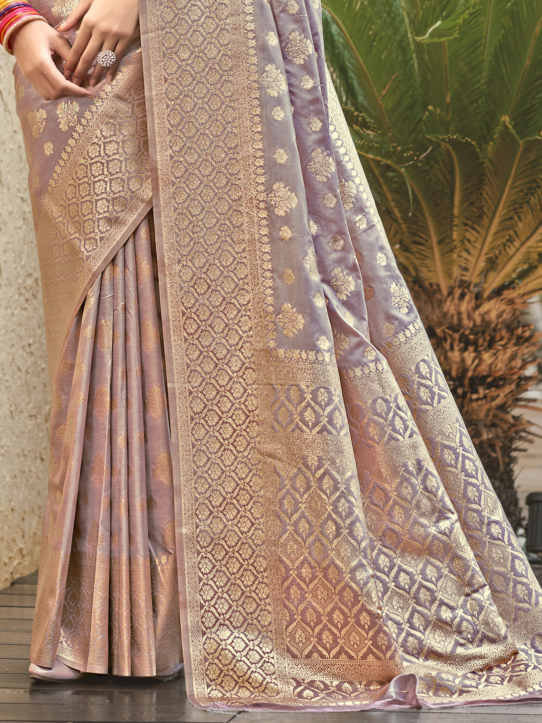 Pink Silk Saree With Blouse Piece