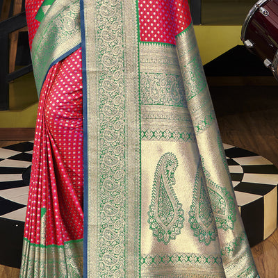 Pink Silk Saree With Blouse Piece