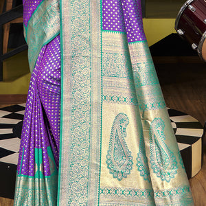 Purple Silk Saree With Blouse Piece