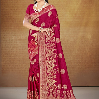 Purple Silk Saree With Blouse Piece