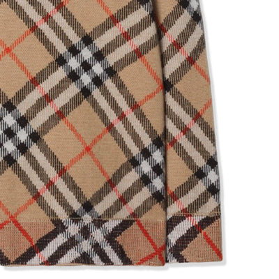 Burberry Boys Jimmy Check Zip-Up Beige Hoodie