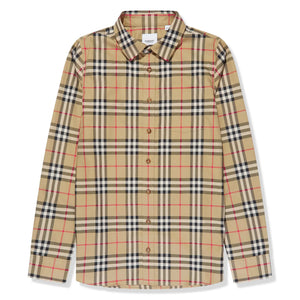 Burberry Boys Owen Check L/S Beige Shirt