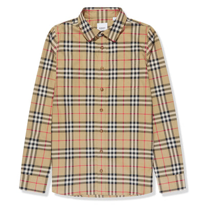 Burberry Boys Owen Check L/S Beige Shirt