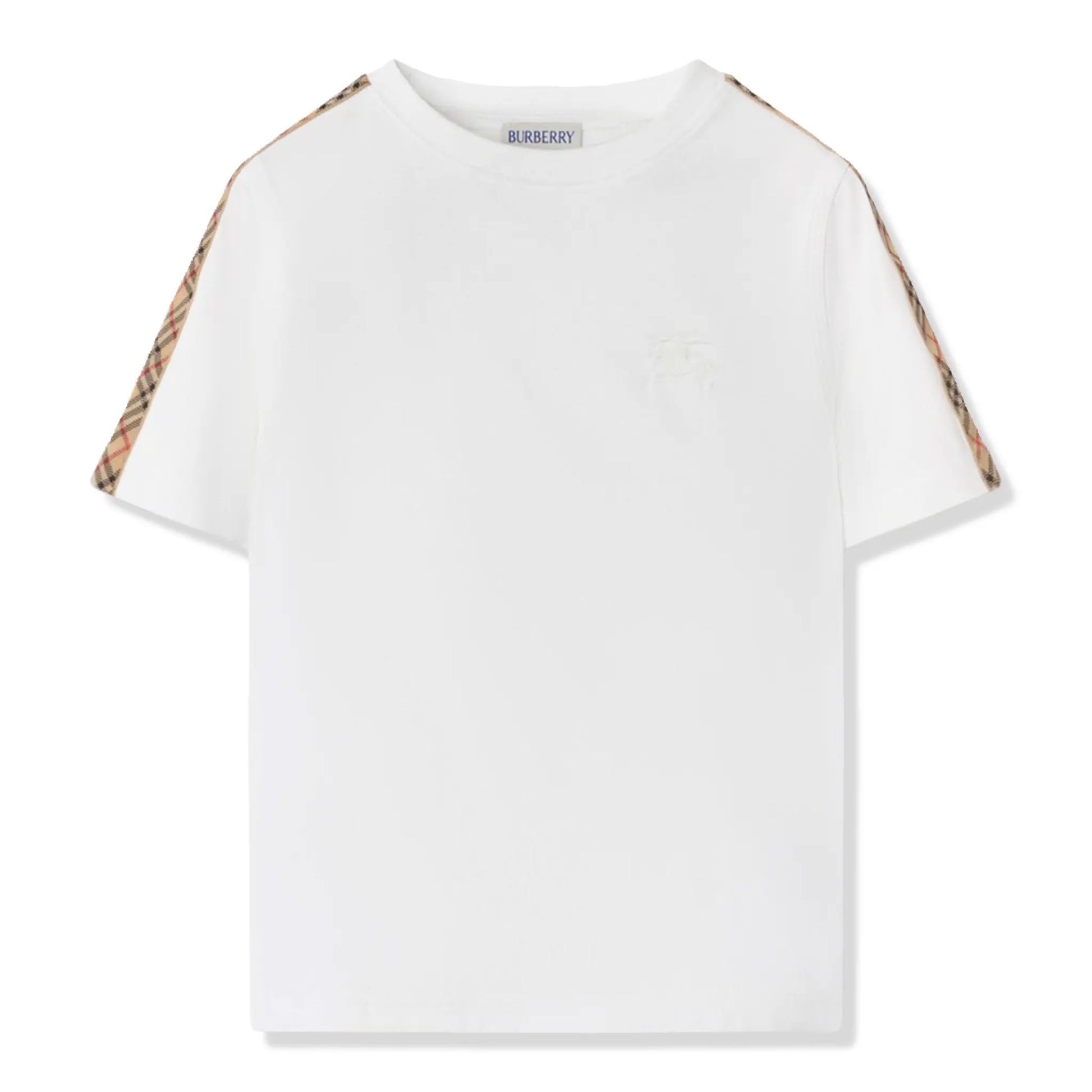 Burberry Kids Cedar Check Tape White T Shirt