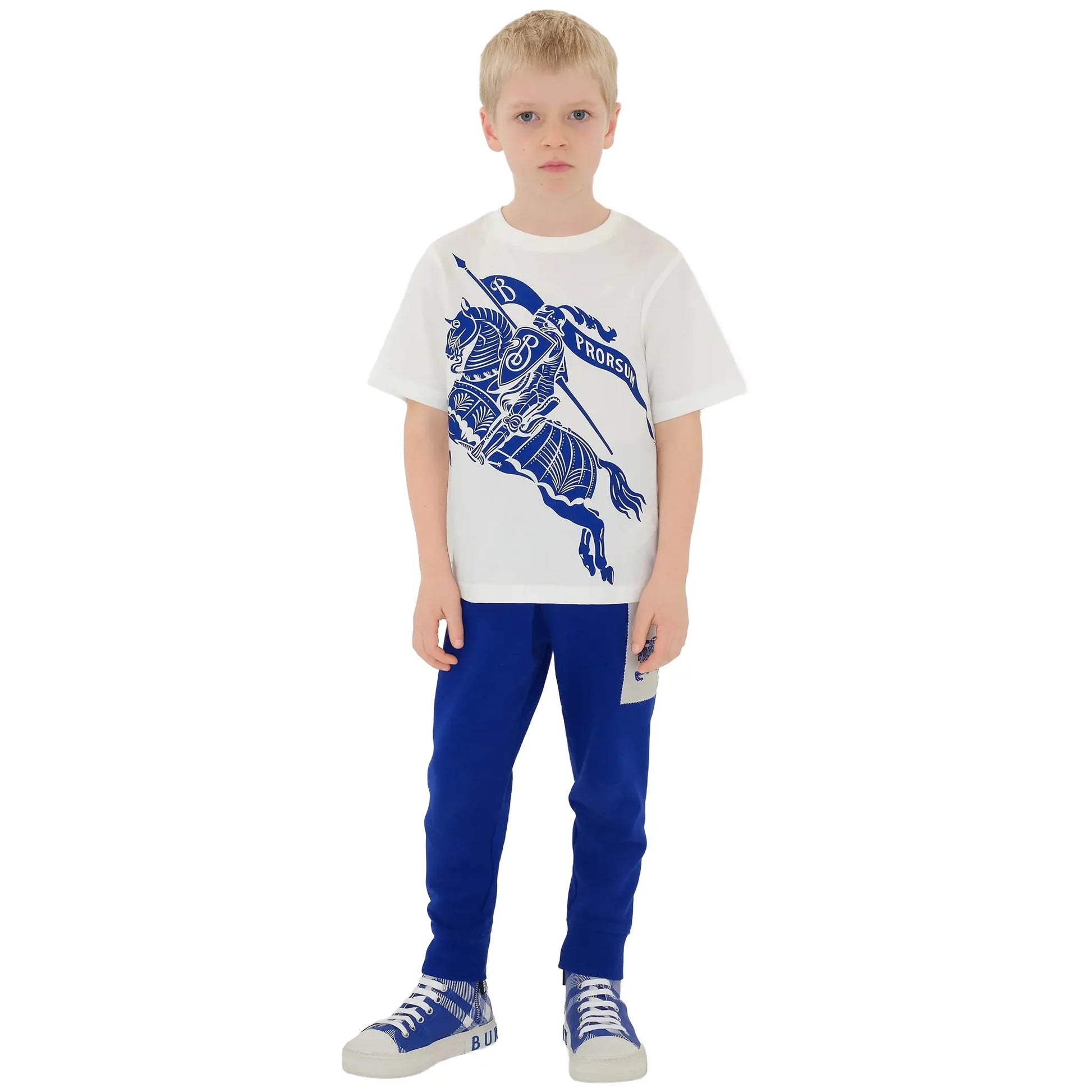 Burberry Kids Cedar Knight White T Shirt