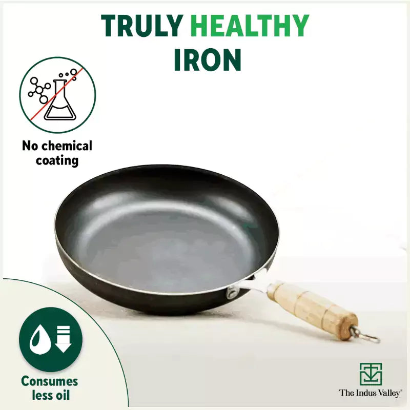 100% Pure Iron Cookware Set: Free ₹799 Kadai+ Tawa+ Fry Pan+ Wok, Toxin-free Sheet Iron, Pre-seasoned, Induction & Gas, Kitchen Set for Home