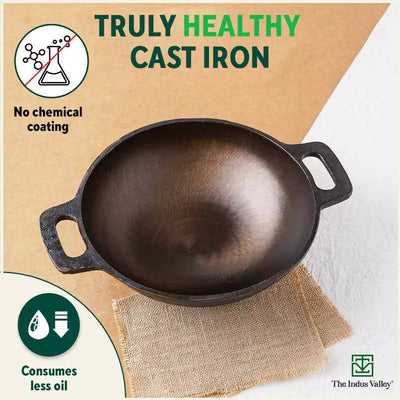Super Smooth Cast Iron Set: Free ₹400 Tadka Pan+ Frypan+ Kadai+ Tawa, Kitchen set for Home, Nonstick, 100% Pure,Toxin-free