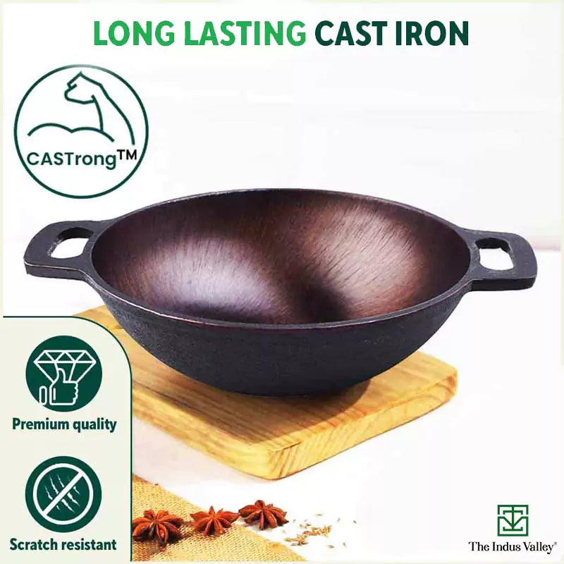 Super Smooth Cast Iron Set: Free ₹400 Tadka Pan+ Frypan+ Kadai+ Tawa, Kitchen set for Home, Nonstick, 100% Pure,Toxin-free