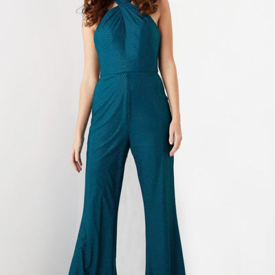 Jovani 25977 Sequin Fit Long Halter Formal Jumpsuit
