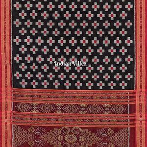 Black Body Pasapali Odisha Ikat Khandua Silk Saree