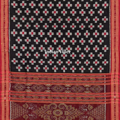 Black Body Pasapali Odisha Ikat Khandua Silk Saree