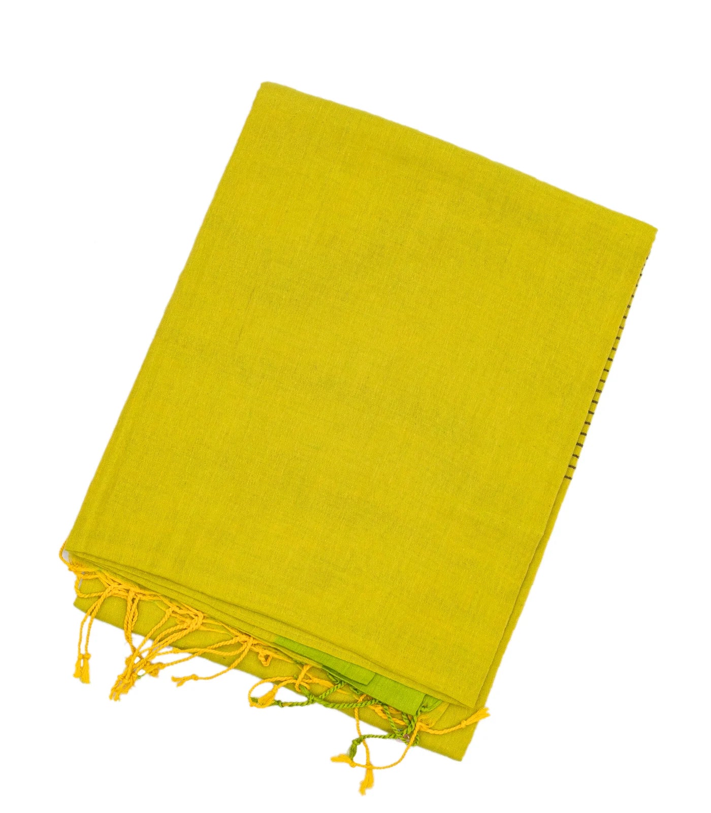 Olive Green Handloom Bengal Cotton Saree With Green Border