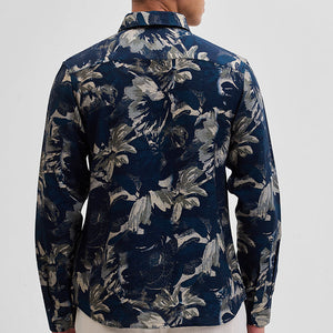 Navy Textured Floral Shirt
